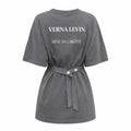 VERNA LEVIN | Signature Belted Oversized T-Shirt - Anthracite⁠